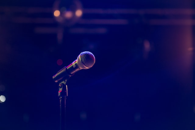 Microphone stand at conference